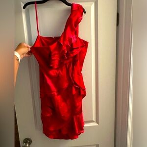 BCBGMaxAzria Scarlet One Shoulder Dress